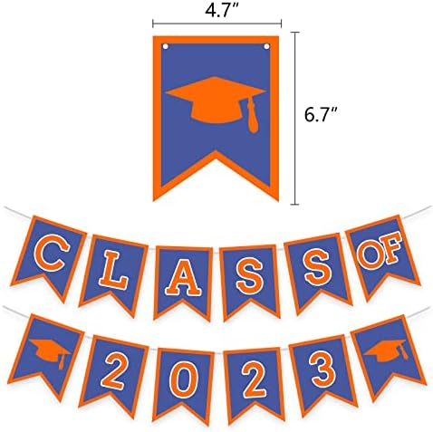 Kék Narancs Ballagási Party Dekoráció Osztály Banner Lóg Pom Pomot Virágok Középiskola Főiskola Végzős Kellékek