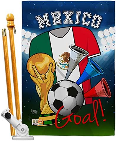 - Világbajnokság Mexikó Zászlók Mexikói Banner Szoba Wall Art Zászló Lengyelek Külső Ház, Terasz, Veranda Gyep Kert Állni Gobelin