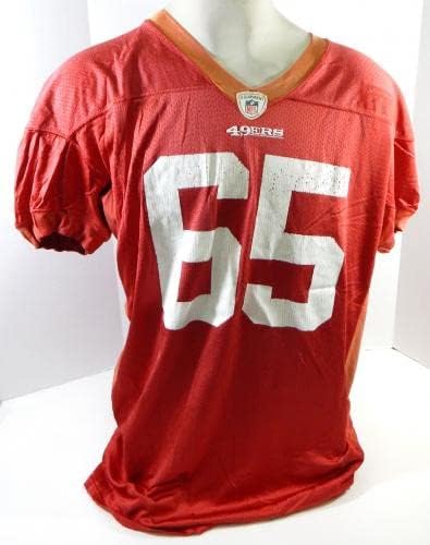 San Francisco 49ers 65 Játék Használt Piros Gyakorlat Jersey-3XL DP28553 - Aláíratlan NFL Játék Használt Mezek