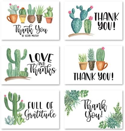 24 Zamatos Kaktusz Köszönöm Kártyák Borítékok, Nagy Megjegyzés Felnőtt Temetés Szimpátia vagy Ajándék Hála felszerelés Grad,