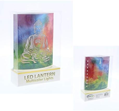 CoTa Globális színváltó LED Lámpás Béke Buddha Art Design Otthon Kert Dekoráció 6.5 Inch Kézműves Lámpa Akcentussal Hálószoba, Nappali,