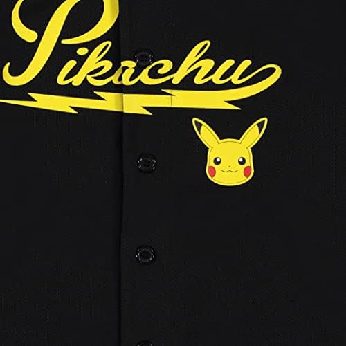 Pokemon Fiúk Pikachu Baseball Jersey - Fiúk Pikachu Charizard Pokeball Háló Gomb Le Baseball Jersey Divat Póló