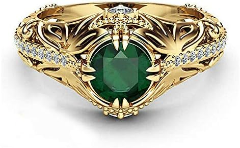 Aura Ékszerek Nők Hölgy, Lány Zöld Cirkon Gyémánt Gyűrű Esküvői Jegygyűrűt Ajándék (6)