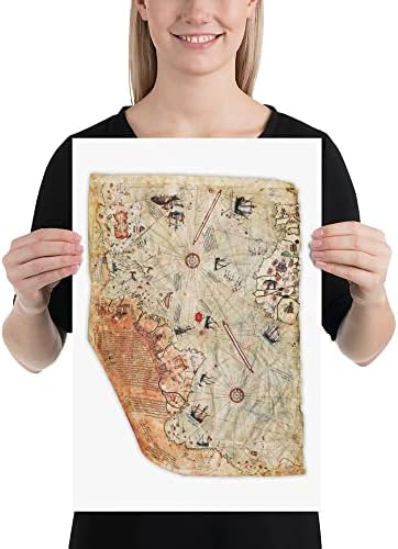 Oszmán Birodalom Térkép által Piri Reis 1513 Poszter Nyomtatása