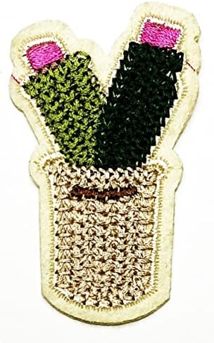 Kleenplus 3pcs. Kaktusz Pot Aranyos Hímzett Vasalót Varrni a Patch Fashion Arts Rajzfilm Matrica Foltok a Jelmez Öltözteti Farmer