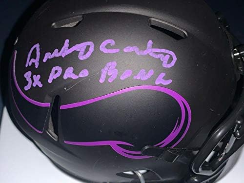 Anthony Carter Minnesota Vikings 3 X Pro Bowl Napfogyatkozás Aláírt Riddell Mini Sisak - Dedikált NFL Mini Sisak
