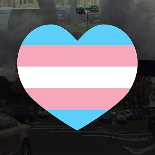 Alkalmazható Szójáték Transznemű Pride Flag Szív - Vinyl Matrica - 4 Cm Széles