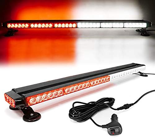 FOXCID Fehér Piros 38 78 LED elakadásjelző Biztonsági Tető Flash Villogó Fény Bár a Mágneses Bázis, az Ekét, vagy Vontató