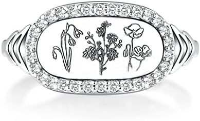 FUNYCHEN 925 Sterling Ezüst Gyűrű A Nők, Aranyos Vadvirágok pecsétgyűrű, a Minimalizmus Divat Hozzáállás Gyűrű Zenekar,