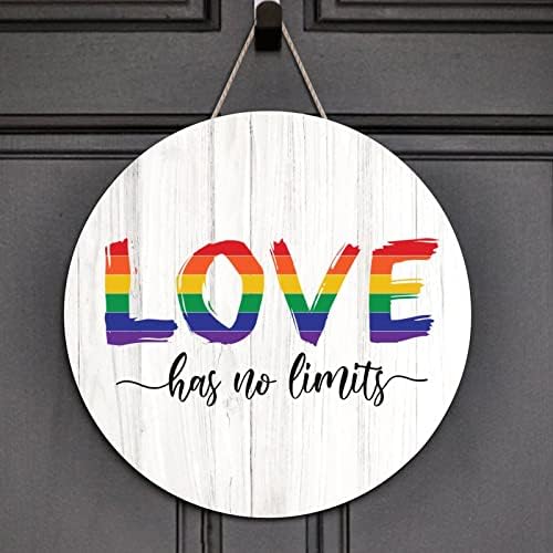 Arupkeer Üdvözlő Táblát LMBT Büszkeség Kerek Fa Jelek, a Szerelem Nem ismer Határokat, Csak az Emberek Jel, Büszkeség, Szeretet