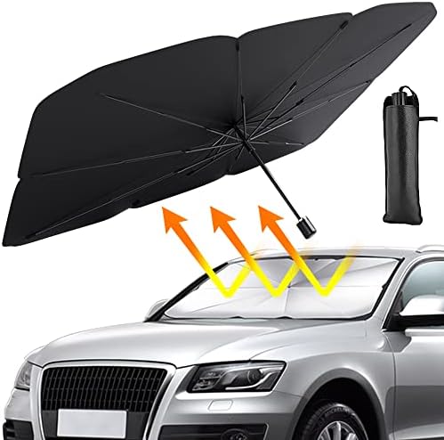 Finphoon Autó Szélvédő Nap Árnyékban Esernyő, Összecsukható Nap Árnyékban Esernyő Autó Szélvédő Ablakon Blokkok UV-Sugárzás, Hő, Tartsa