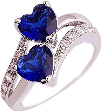 925 Sterling Ezüst Tudom Gyűrűk Szív Alakú Gyűrű Cirkónia Dupla Drágakő Gyűrű Szülinapi a Lányok, anyák Napja
