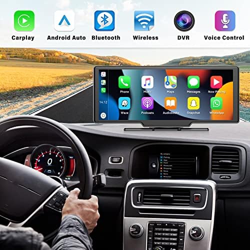 GOHHDL Érintőképernyős, Hordozható, Bluetooth autórádió, Vezeték nélküli Apple CarPlay & Android Auto - 9.3 Hüvelykes HD