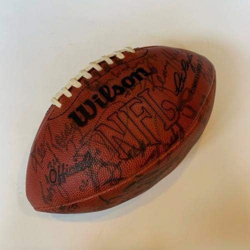 1986-ban New York Giants Super Bowl Champs Csapat Aláírt Wilson NFL Labdarúgó-SZÖVETSÉG COA - Dedikált Focilabda