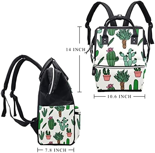 GUEROTKR Utazási Hátizsák, Táskát, Hátizsákot Pelenka táska, zöld növény akvarell minta