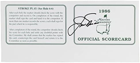 Jack Nicklaus Aláírt 1986 Mesterek tornája Score Card SZÖVETSÉG AC56813 - Dedikált Golf Programfüzetek