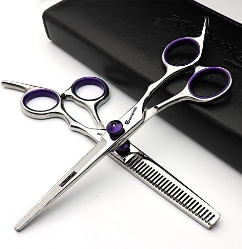 6inch haj profi modellező eszközök vágó olló+ritkító olló Szuper kedvezmény (lila)