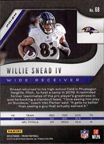 2019 Panini Prizm Prizm Neon Zöld 68 Willie Snead IV. Baltimore Ravens NFL Labdarúgó-Trading Card