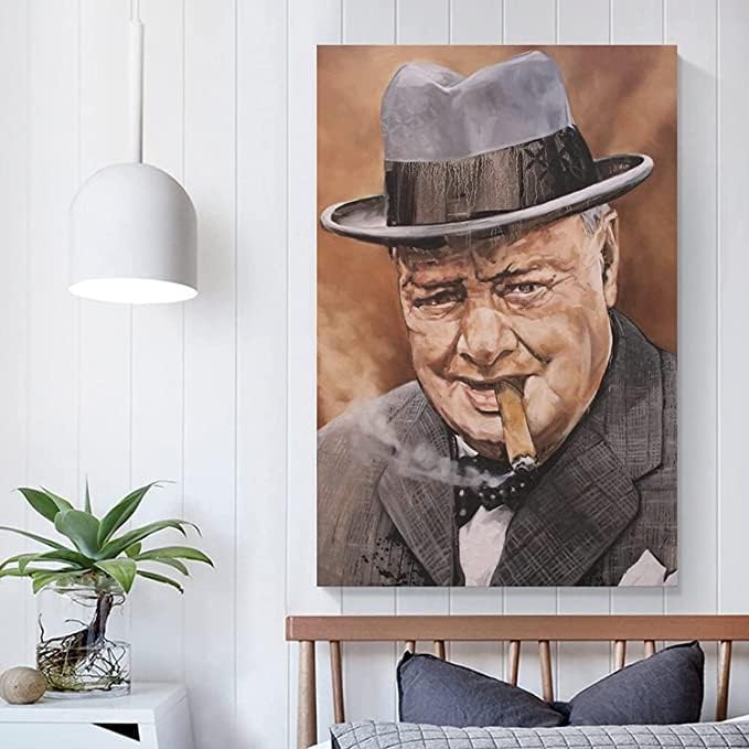 Winston Churchill a Szivar Poszter Képek Wall Art Festmény, Vászon Nyomtatás Inspiráló Szellemi Szoba, Hálószoba, Nappali Szoba Decor
