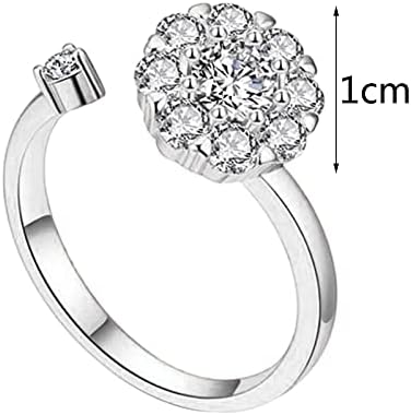 A nők a Divat Gyűrű Rózsaszín Cirkónia Esküvői Gyűrű Női Stressz-Oldó Szerencse Forgatható Gyémánt Gyűrű, Eljegyzési Gyűrű