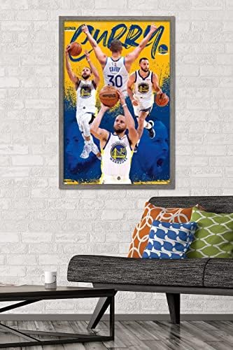 Tendenciák a Nemzetközi NBA a Golden State Warriors - Stephen Curry 22 Fali Poszter, 22.375 x 34, Barnwood Keretes Változat