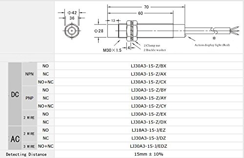 Woljay LJC18A3-10-Z/AX Kapacitív Közelség Érzékelő Kapcsoló 3 Vezetékes DC 6-36V NPN NC