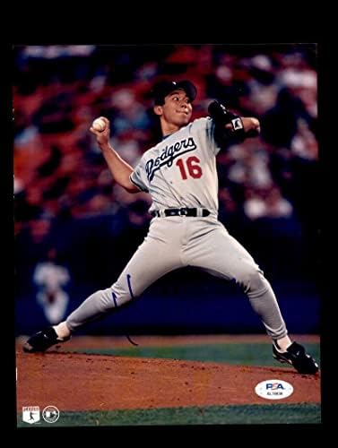 Hideo Nomo PSA DNS Aláírt 8x10 Fotó Autogramot Dodgers - Dedikált MLB Fotók