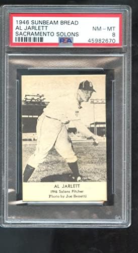 1946 Napsugár Kenyér Al Jarlett PSA 8 Osztályozott Baseball Kártya Sacramento Solons PCL - Aláíratlan Kosárlabda Kártyák