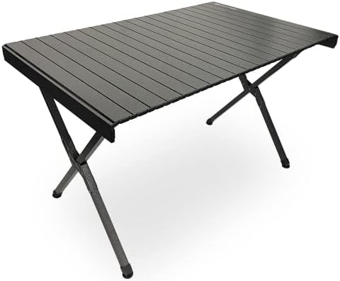 Fekete Sierra Berendezések XL Rácsos Tekercs Tetején Kemping Asztal, Könnyű Beltéri/Kültéri használat, Tökéletes Strand, Kemping,