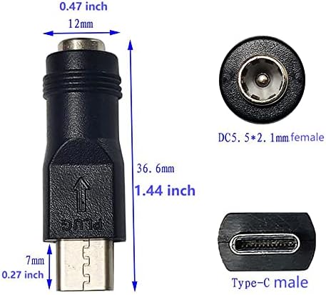 SHANFEILU USB-C DC Adapter C Típusú USB-Férfi DC 5.5x2.1mm Női Csatlakozó DC5521 Női C Típusú Férfi Díj Adapter Laptop, PC, okostelefon