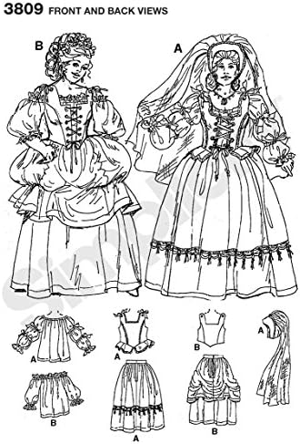 Az egyszerűség Női Reneszánsz Cosplay pedig Kosztüm Varrás Minták, Méretek 10-14