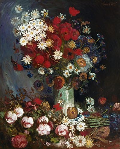 Van Gogh Még Élet 1886 NStill Élet A Réten Virágok, Rózsák Olaj, Vászon Által Vincent Van Gogh 1886 Poszter Nyomtatás által (24 x 36)