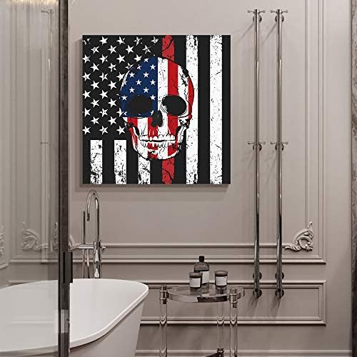 AXMSYun Koponya Amerikai Zászló olajfestmény, Vászon Fekete-Fehér Keretes Kép a Falon Művészeti Nappali/Hálószoba,/Ebédlő, Otthon Dekoráció,