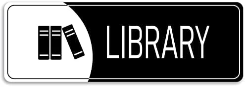 Könyvtár Jel 9x3 Fekete-Fehér - Egyéni Stick Ajtón Tábla Fali Matrica a Hivatalok, Vállalkozások Háza Haza