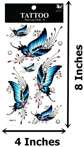 NipitShop 1 Ív Kék Pillangó Repül Ideiglenes Tetoválás Matrica Vízálló Ideiglenes, a Nők, Férfiak, Lányok, Fiúk