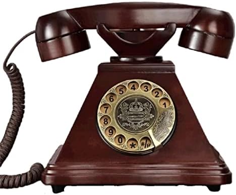 XDCHLK Antik Forgó Tárcsa Vezetékes Telefon Európai Tömör Fa, Retro Vezetékes Telefon, Otthoni Irodai Telefonok