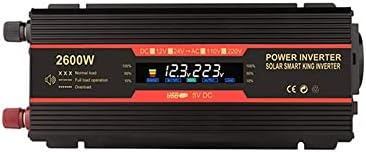 XRIPAY 1500W/2000W/2600W Power Inverter Módosított Szinusz Hullám LCD Kijelző DC 12V AC 220V, 2 USB Autós Inverter Csendes