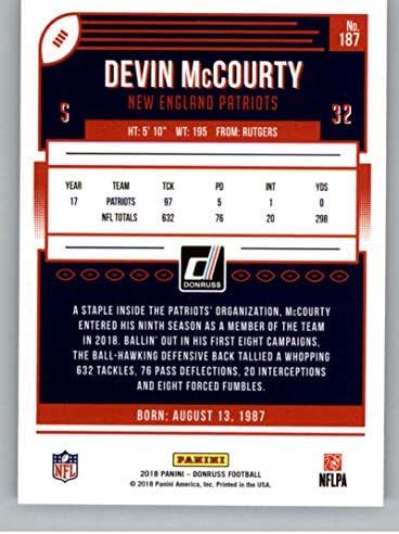 2018 Donruss Foci 187 Devin McCourty New England Patriots Hivatalos NFL Trading Card