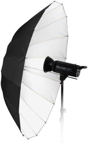 Fotodiox Pro 60in Parabolikus Fehér Fényvisszaverő Esernyő - 16-Bordás Fekete/Fehér Fotós Ernyő