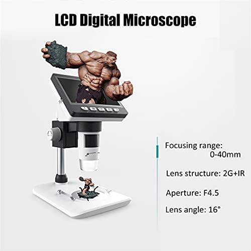 RTHUUW Többfunkciós Digitális LCD Asztali Mikroszkóp Hordozható 4.3 inches HD Elektronikus Biológiai Mikroszkóp Kettős Tápegység