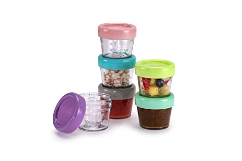 melii Üveg Bébi Étel Fagyasztó Üvegek, Snack Tartály Fedéllel, BPA Mentes, Mikrohullámú sütő & Mosogatógépben mosható (4oz -