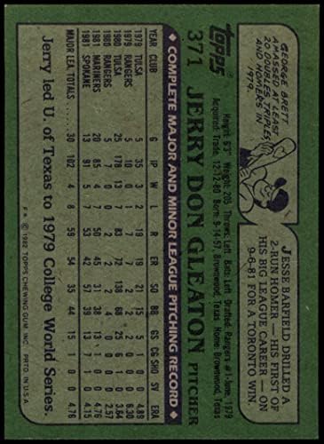 1982 Topps 371 Jerry Ne Gleaton Seattle Mariners (Baseball Kártya) NM Mariners