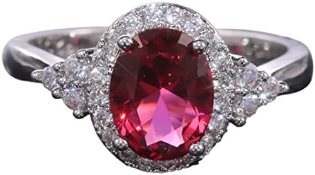 Temperamentum Vörös Drágakő Gyűrű Microset Cirkon Női Gyűrű Vaskos Gyűrűk Csomag