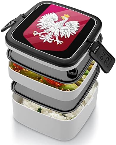 Címer, Lengyelország Dupla Réteg Bento Box Étkezés Konténerek Kezelni, Hordozható, Irodai Munka