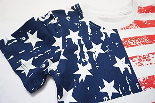 Mrocioa USA Amerikai Zászló július 4-Ing Fiú Lány Gyerek Csillagok Csíkos Hazafias T-Shirt