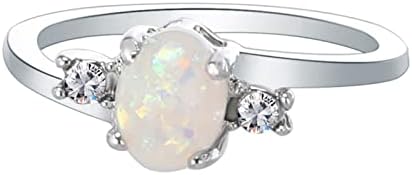 Opál Eljegyzési Gyűrűt a Nők számára Létrehozott Opál Gyűrű Cirkónia Aranyozott Ovális CZ Ígéret Gyűrű Zenekarok Ékszerek