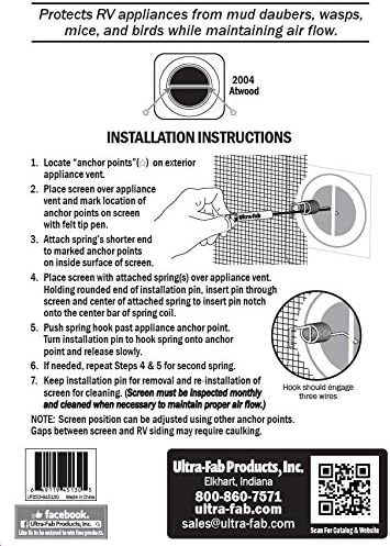 Ultra-Fab Termékek 53-945130 szúnyoghálót RV Kemence Ventillátor, 1 Csomag