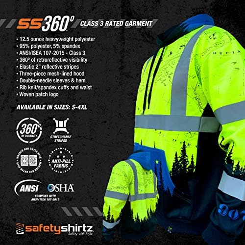 SafetyShirtz SS360 Alaszka Biztonsági Kapucnis ANSI Class 3
