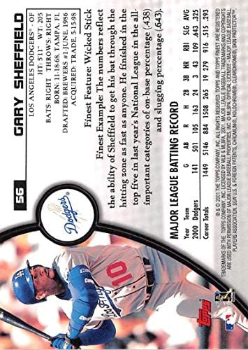 Baseball, MLB 2001 Legszebb 56 Gary Sheffield NM-MT Dodgers