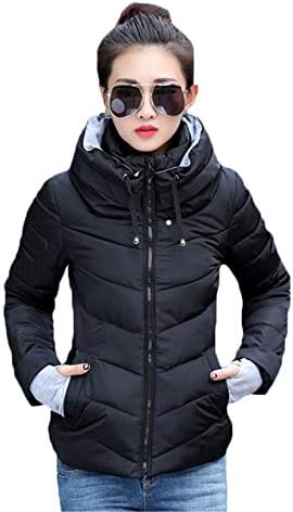 Andongnywell a Nők Könnyű, Steppelt Bélés Kabát Puffer Buborék Kabát Pamut Kitöltése Téli (Fekete,3X-Nagy)